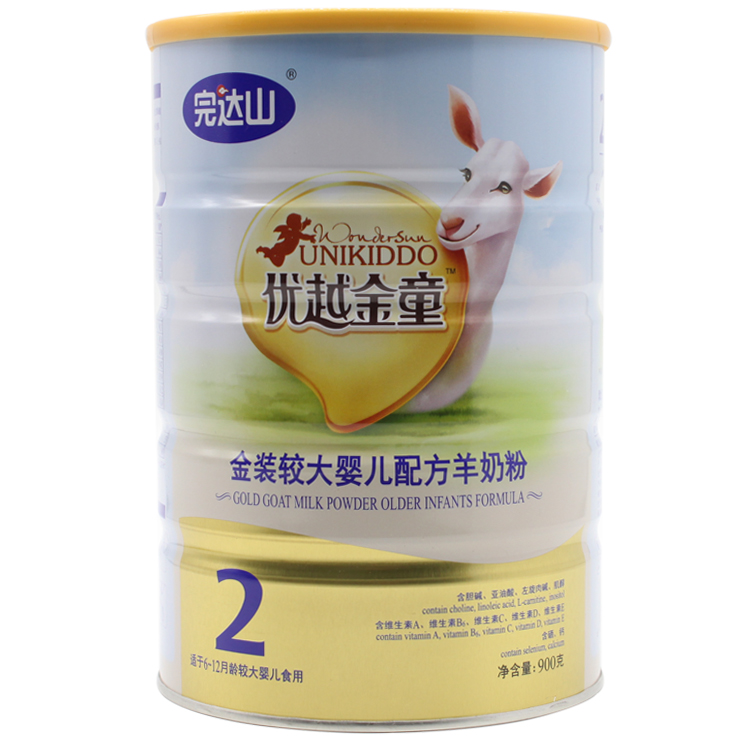 完達山羊奶優(yōu)越金童金裝較大嬰兒配方羊奶粉二段900g 15年新包裝